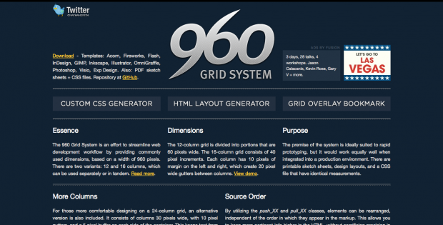 The 960 grid system website