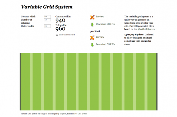 A very useful css generator for the 960 grid system and osCommerce