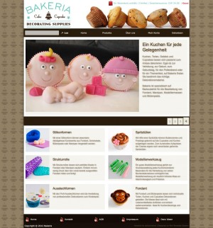 Bakeria: The front page, using just the 2 banner modules